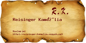 Reisinger Kamélia névjegykártya